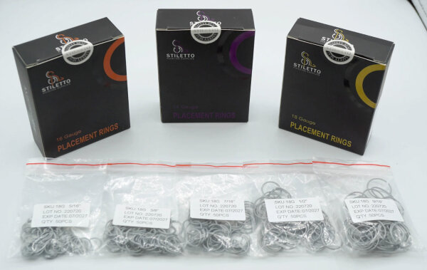 Stiletto Placement Rings 16G Gold